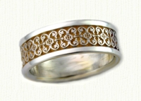 Intricate Florentine Wedding Rings