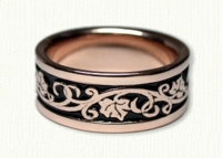 Ivy Designed Wedding Band in 14kt Rose Gold with Black Antiquing