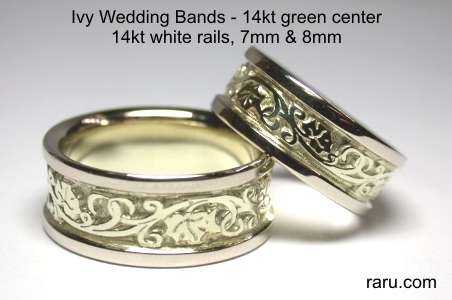 green gold wedding band ring