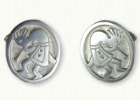 Sterling Kokopelli Cufflinks