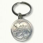 Sterling Kokopelli Keychain