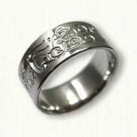 Custom Platinum Norwegian Love Wedding Band 