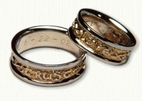 'Love Trust Respect' Posey Wedding Bands in 14kt gold