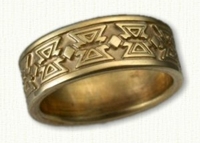 14kt Yellow Gold Mojave Band - Regular Etch