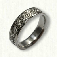 14kt White Gold Celtic Wave wedding band