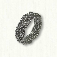 Platinum Hand Braid Six Strand Custom Turks Head Wedding Band 