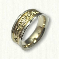 14kt Two Tone Scuba Diver Wedding Band 