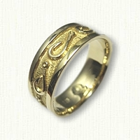 18kt Yellow Gold Custom Fish Hook Wedding Band