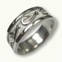 Custom Sterling Silver Fish Hook Wedding Band 