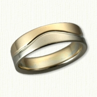 14kt Two Tone Custom Wave Wedding Band