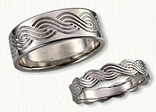 14kt White Gold Custom Croatian Knot Nautical Band Set