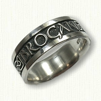 Sterling Silver Custom Name and Celtic Knot Mothers Band-(Brogan) 