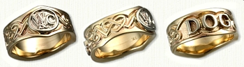 14kt Yellow Gold Custom Celtic Initial & Personalized Band 