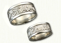 Custom Personalized Wedding Band Set 