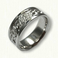 14kt White Gold Custom Personalized Name: Ally Wedding Band  