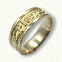 14kt Yellow Gold Custom Story & Personalized Wedding Band