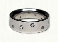 Diamond Polka Dot Wedding Rings in gold and platinum