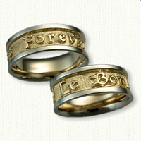 14kt Two Tone Custom Posey Band Regular Etch