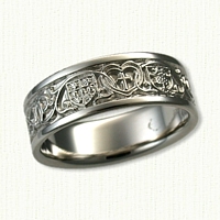 14kt White Gold Custom Religious Wedding Band