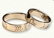 Custom Reverse Etch Wedding Band shown in 14kt Yellow Gold in a 7mm width