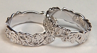 Sculpted Ivy Wedding Rings - 14kw