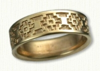 14kt yellow gold Sedona Band - Reverse Etch