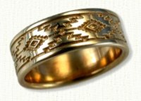 Southwestern Wedding Rings in gold and platinum - design your own band