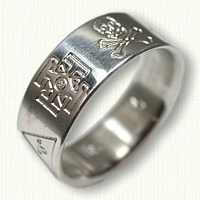 Sterling Silver Custom Civil War Wedding Band 8mm - Reverse Etch  