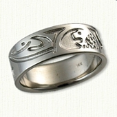 14kt White Gold Custom Story Band 