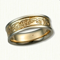 14kt Two Tone Custom Guitar Story Wedding Band   