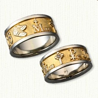 14kt Two Tone Custom Story Bands 