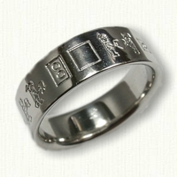 Platinum Custom Story Designed Wedding Band