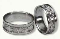 14kt white gold bucking bronco wedding bands