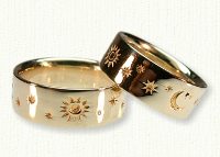 Sun, Stars, & Moon Wedding Band