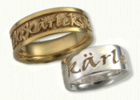 Norwegian Wedding Bands in 14KY, 7mm