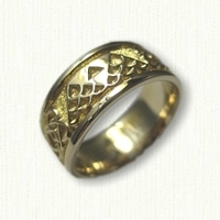 14kt Yellow Gold Custom Designed Wedding Band - regular etch