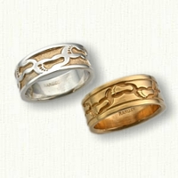 Footprints in the Sand Wedding Band Set