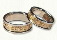 Custom 2 tone Two Shall Be One Wedding Bands