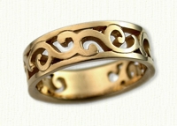 #29: 14kt yellow pierced Walden Vine Wedding Band