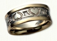 Playing Card Wedding Bands in gold and platinum